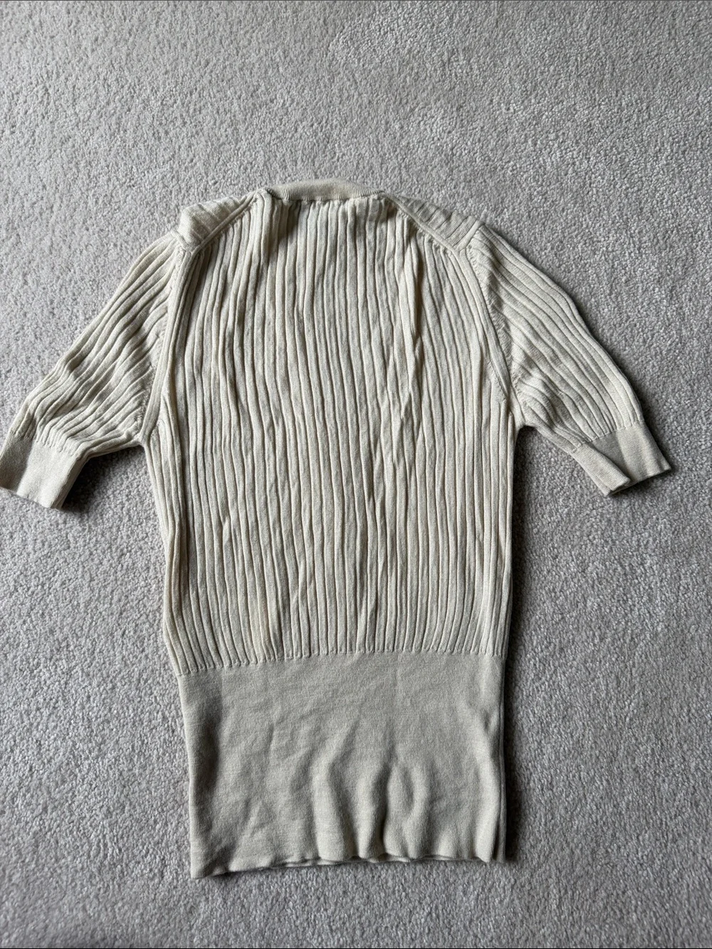 Fendi Cream Ribbed Knit Pullover - Picture 5 of 5